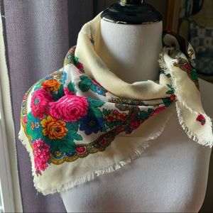 Vintage Scarf Floral Made in Japan